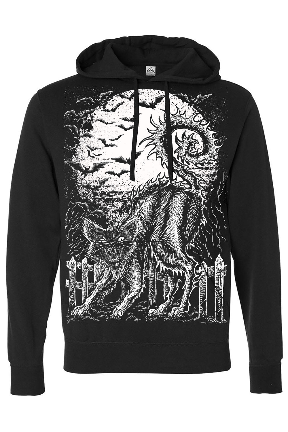 Halloween Cat Hoodie [BLACK/WHITE] - mens outerwear - VampireFreaks - VampireFreaks