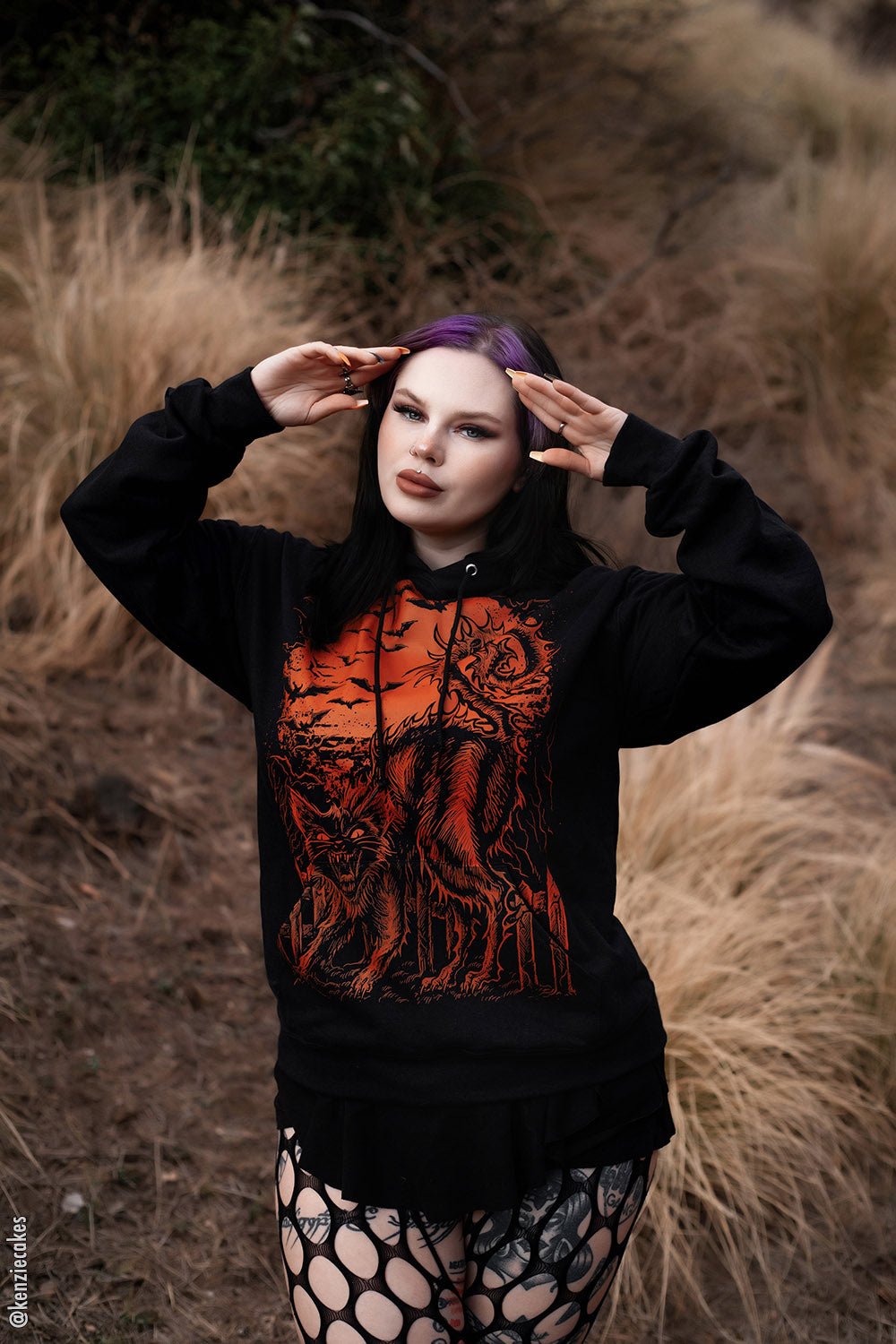 Halloween Cat Hoodie [PUMPKIN ORANGE] [Zipper or Pullover] - mens outerwear - VampireFreaks - VampireFreaks