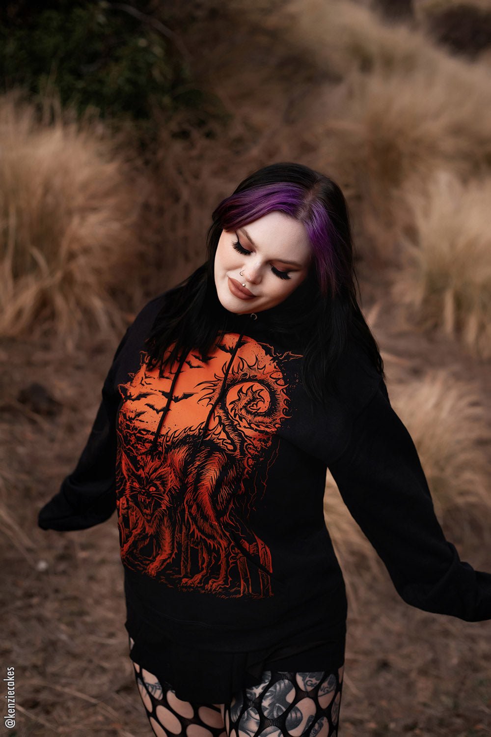 Halloween Cat Hoodie [PUMPKIN ORANGE] [Zipper or Pullover] - mens outerwear - VampireFreaks - VampireFreaks