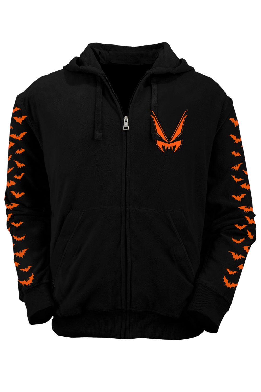 Halloween Cat Hoodie [PUMPKIN ORANGE] [Zipper or Pullover] - mens outerwear - VampireFreaks - VampireFreaks