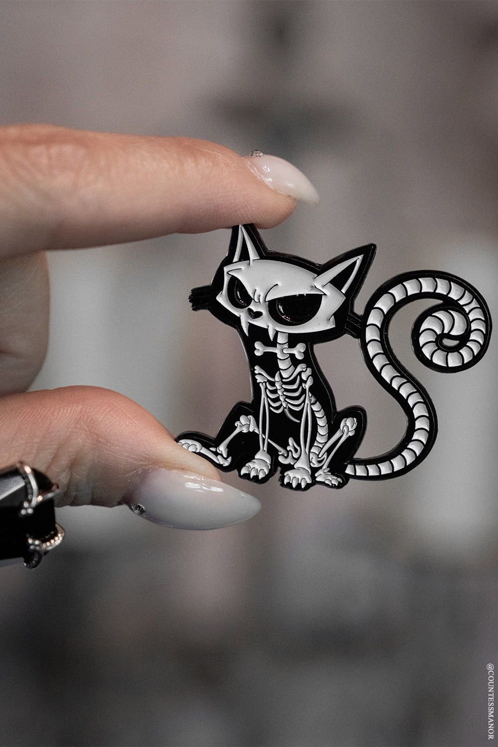 gothic cat pin