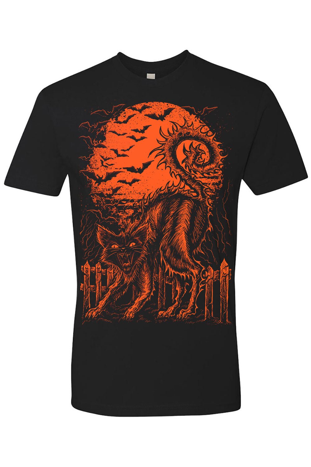 Halloween Cat T-shirt [PUMPKIN ORANGE] - graphic t-shirt - VampireFreaks - VampireFreaks