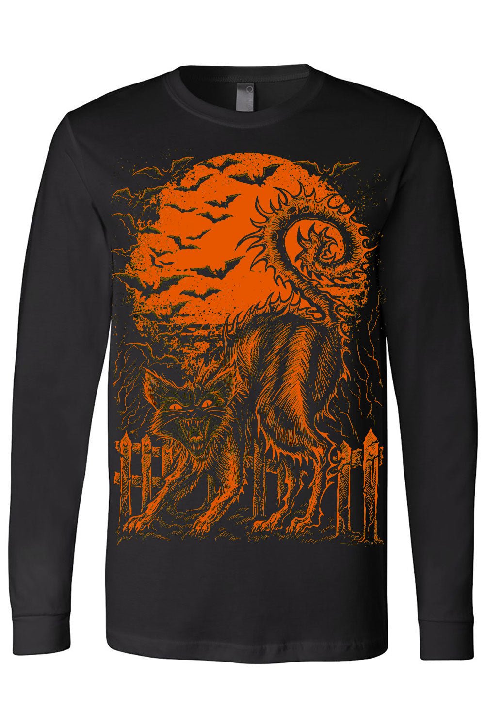 Halloween Cat T-shirt [PUMPKIN ORANGE] - graphic t-shirt - VampireFreaks - VampireFreaks