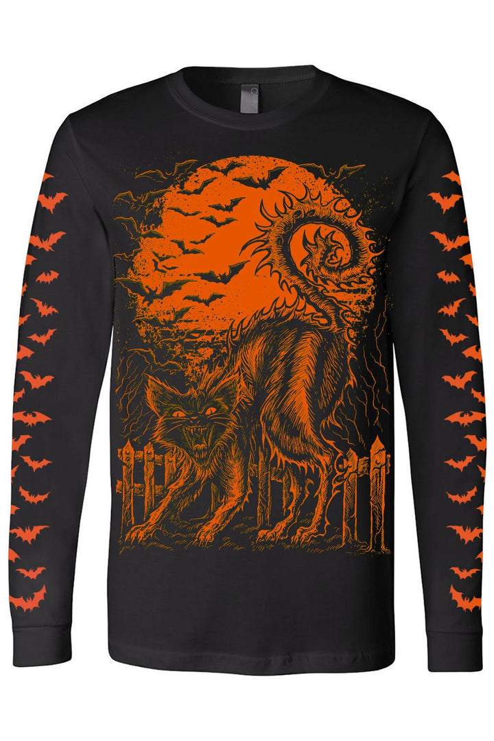 Halloween Cat T-shirt [PUMPKIN ORANGE] - graphic t-shirt - VampireFreaks - VampireFreaks