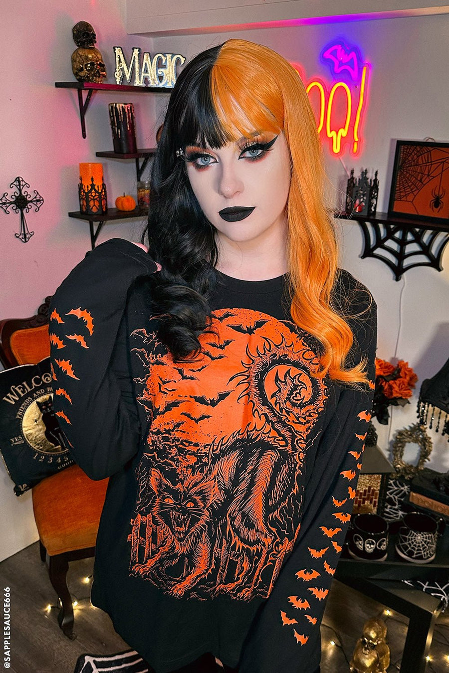 Halloween Cat T-shirt [PUMPKIN ORANGE]