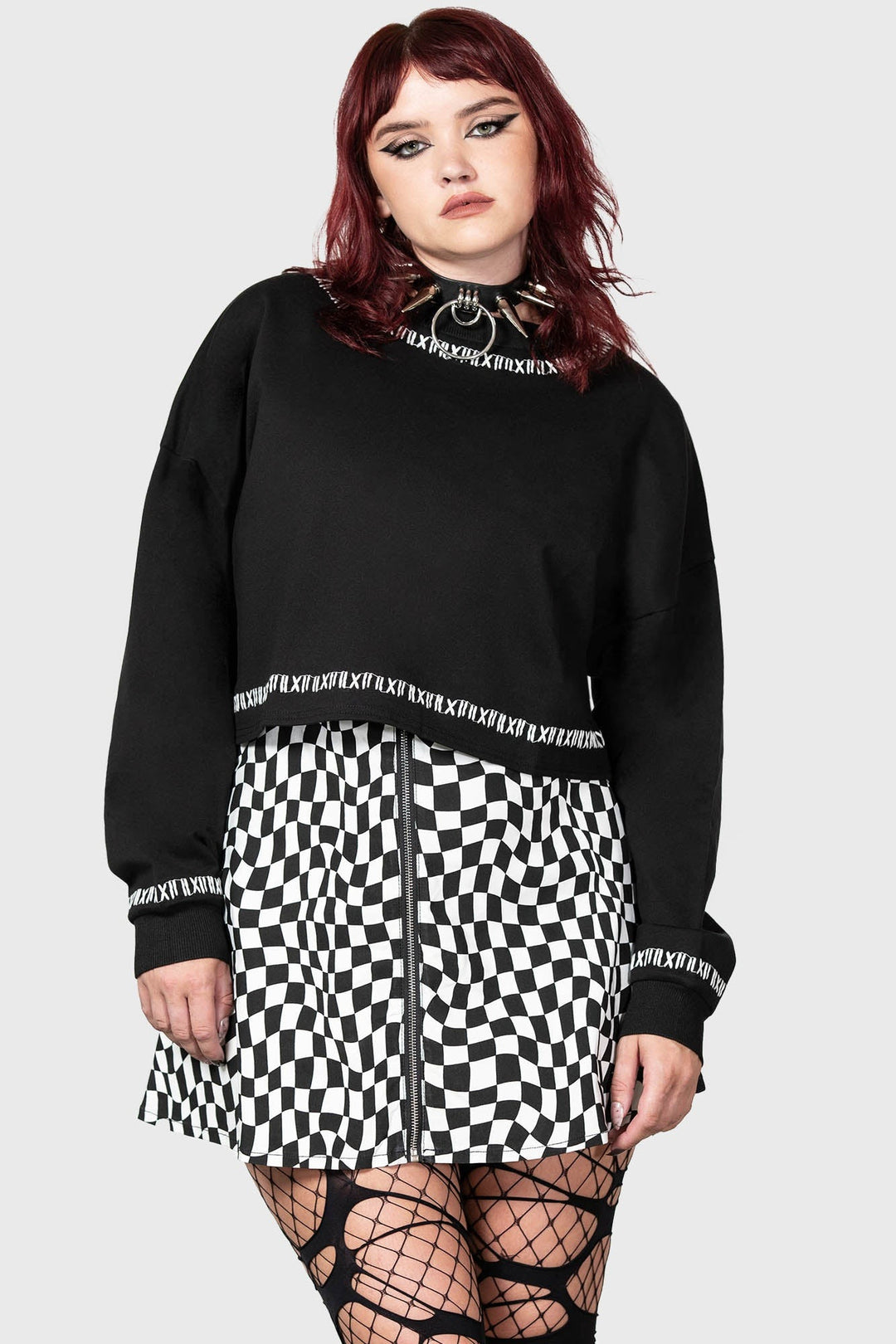 cropped goth sweater