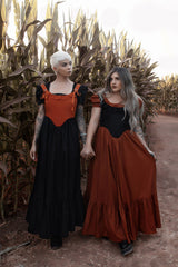  v-shaped hem orange corset top