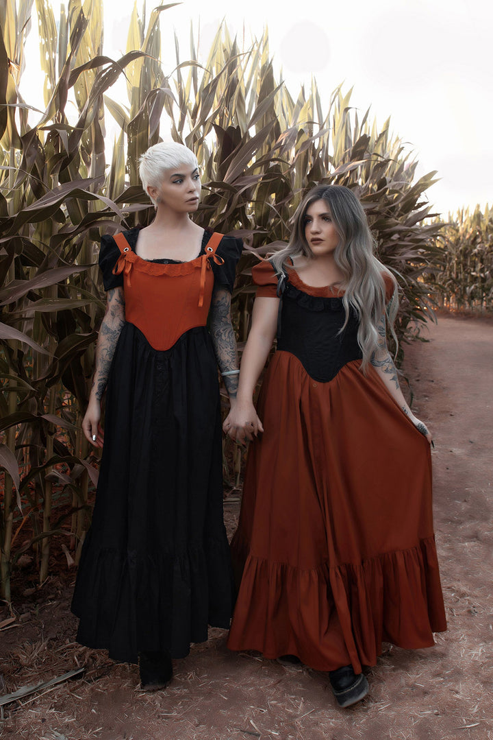  v-shaped hem orange corset top