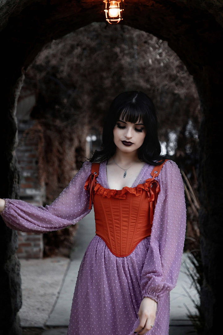 halloween orange corset top