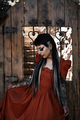 halloween orange dress with ruffle
