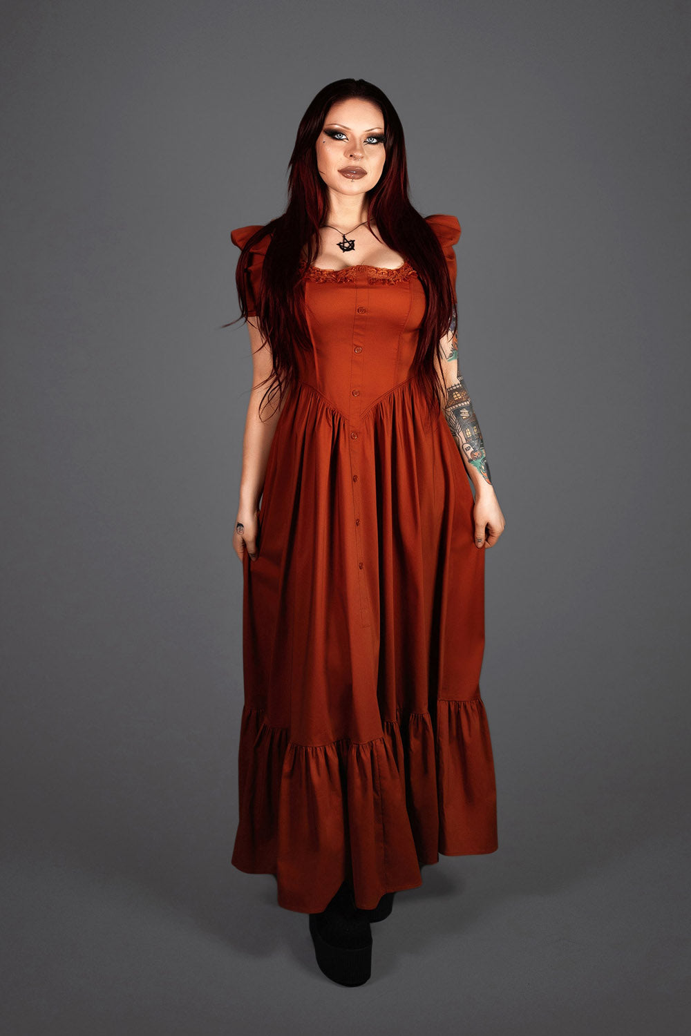 ruffle halloween orange dress