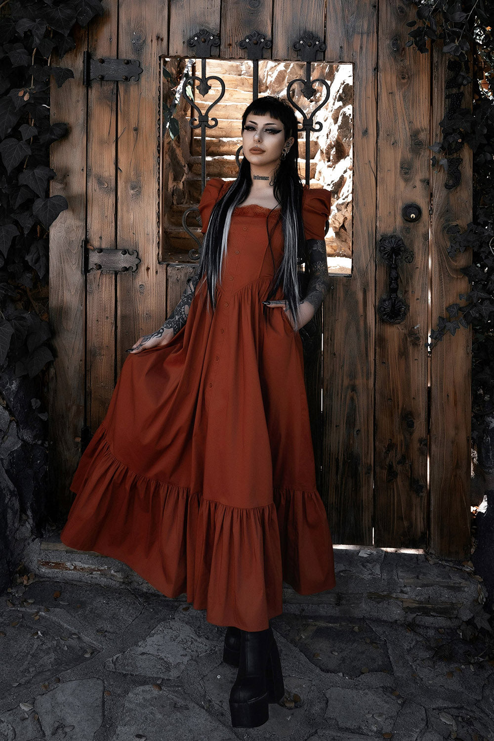  halloween orange dress with pockets