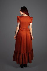 long maxi halloween orange dress