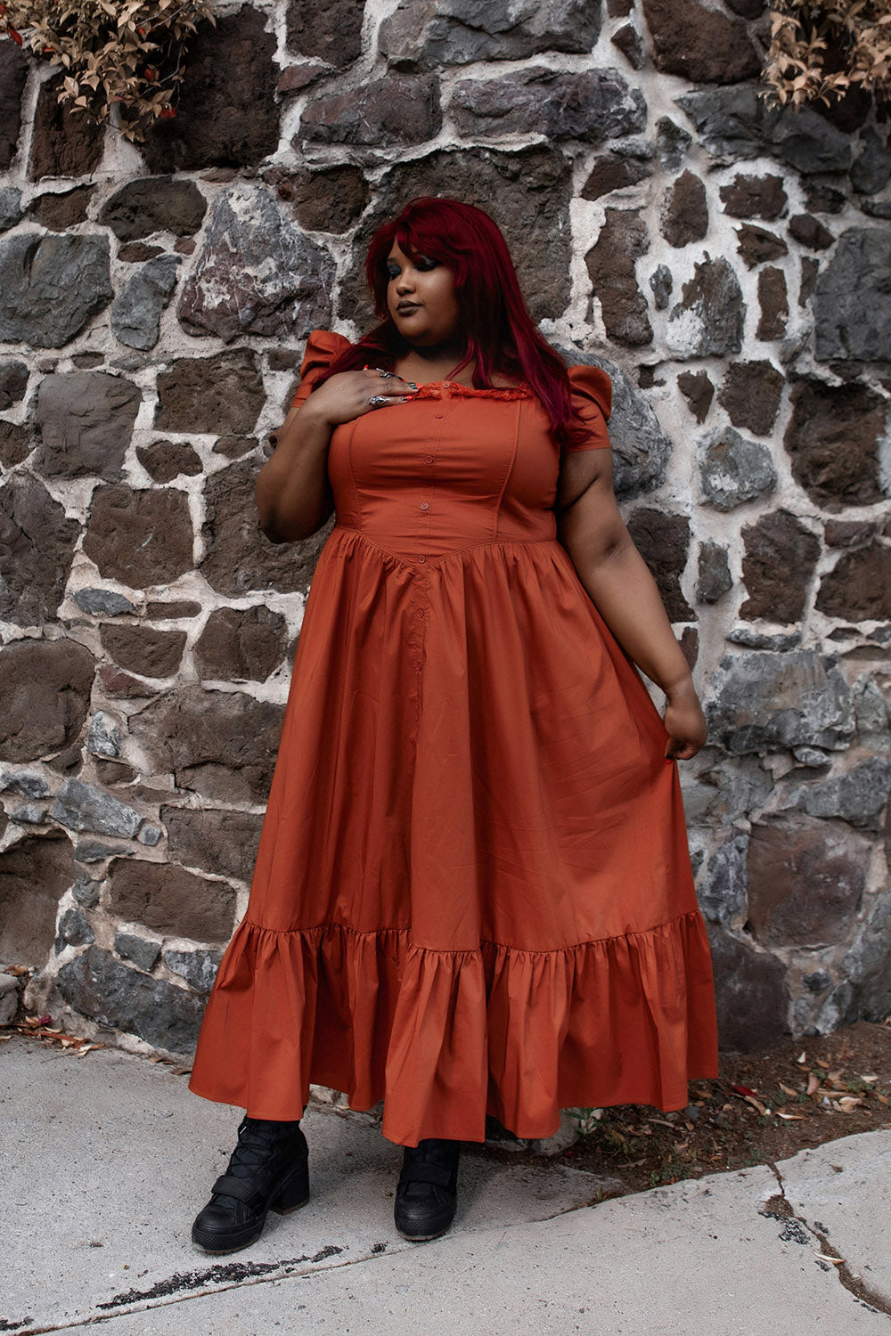  halloween orange dress with pockets