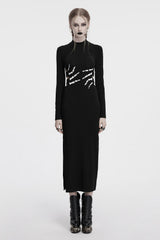 womens high collar turtleneck punk dress