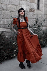 womens maxi long ruffle halloween orange dress