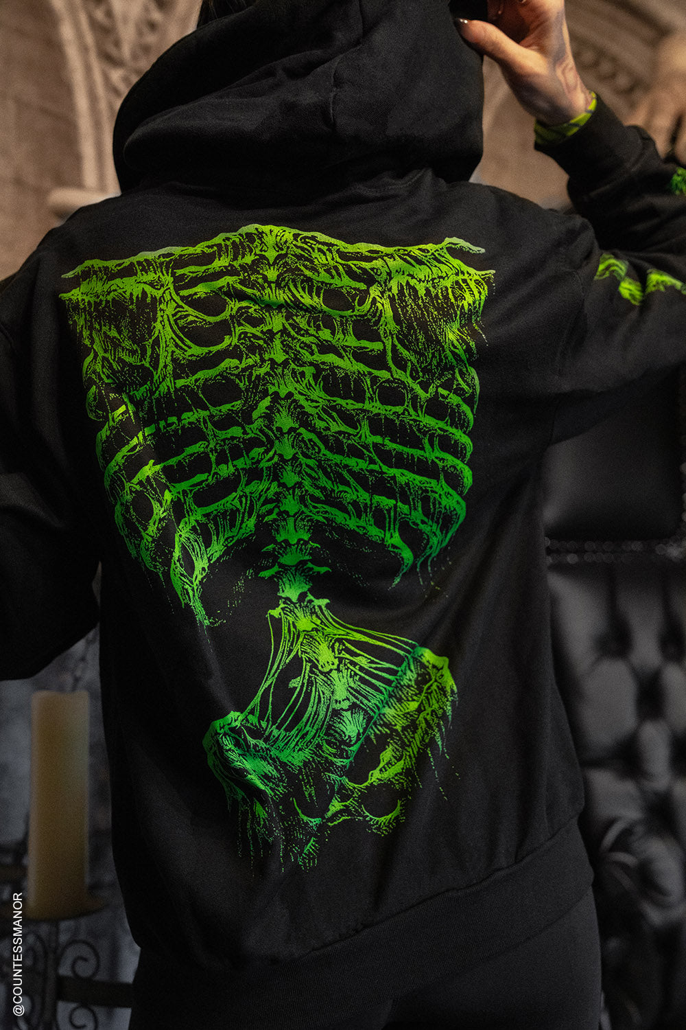 Zombie Rot Skeleton Hoodie [Monster Green]