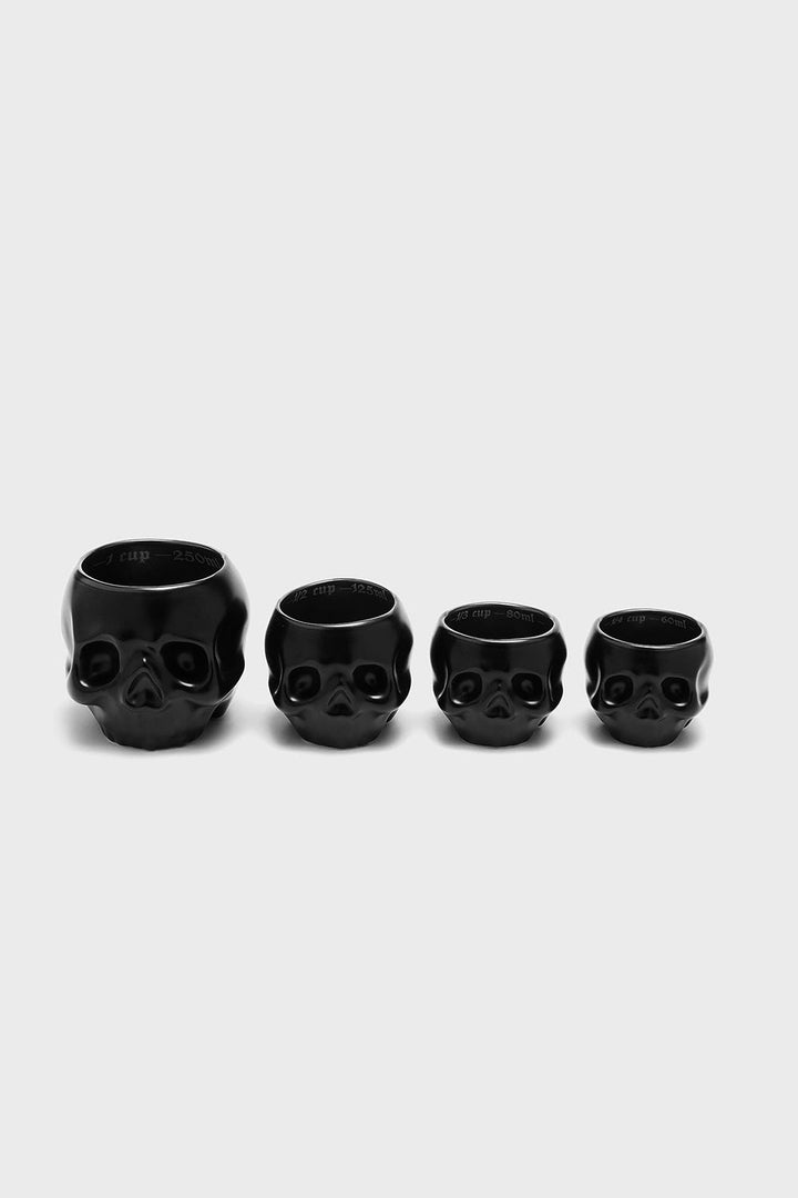 black skull measuring cups for baking 