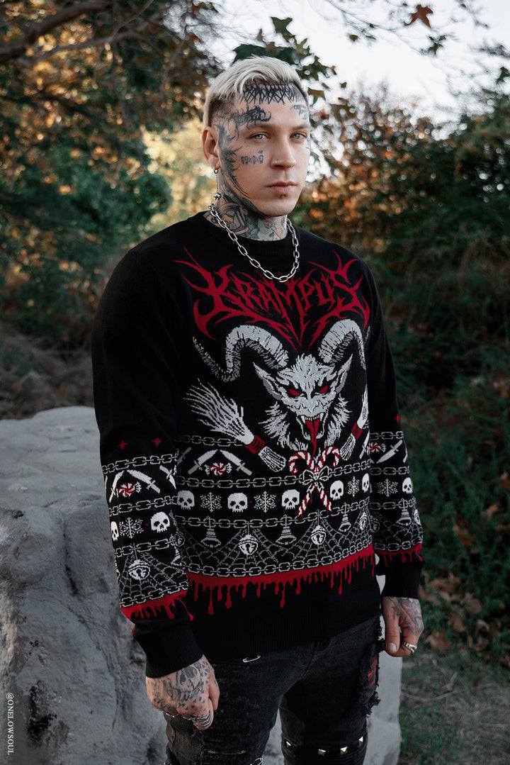 krampus goth xmas sweater