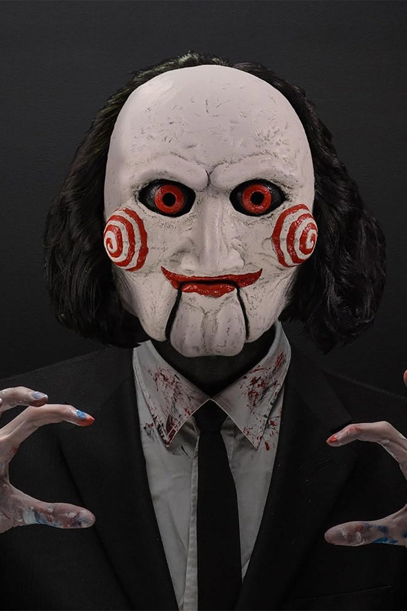 distressed halloween puppet clown face mask