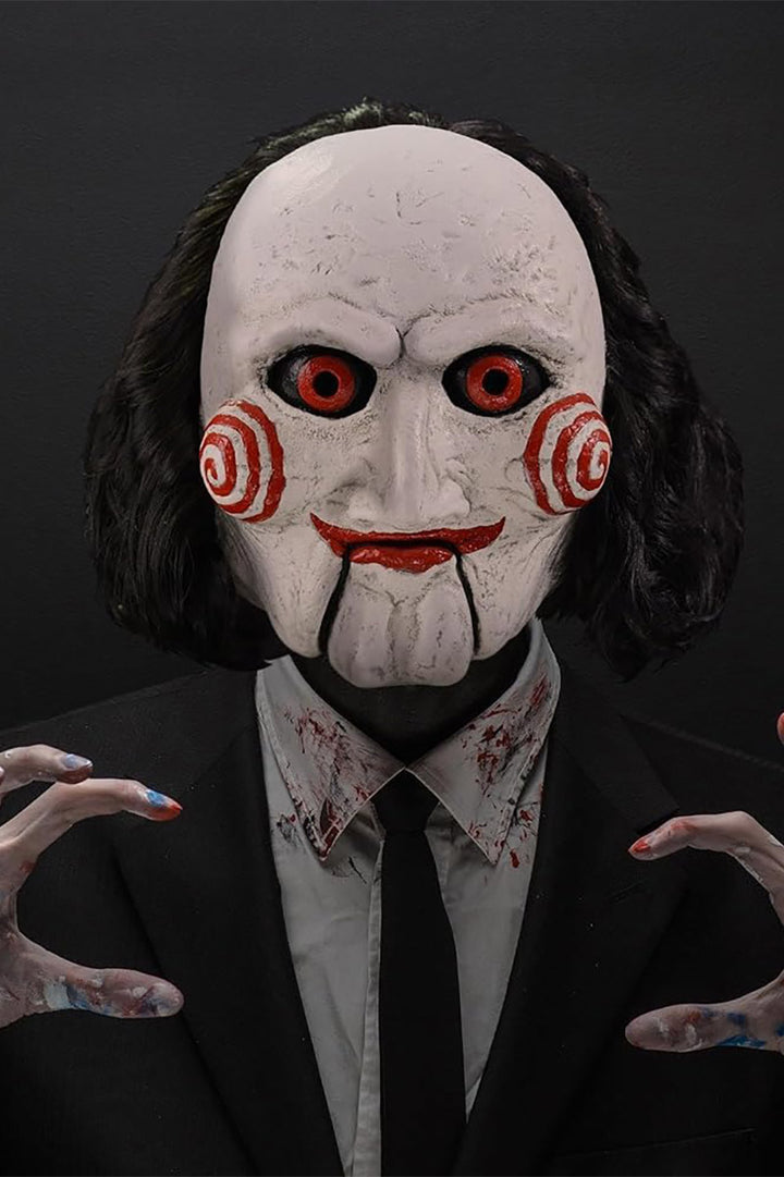 distressed halloween puppet clown face mask