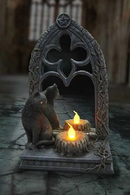 Magic Mirror Cat Figurine