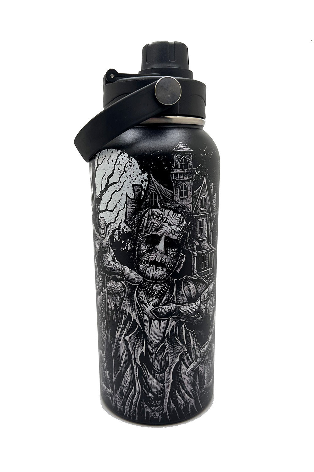 Frankenstein And Bride 32 Oz Water Bottle