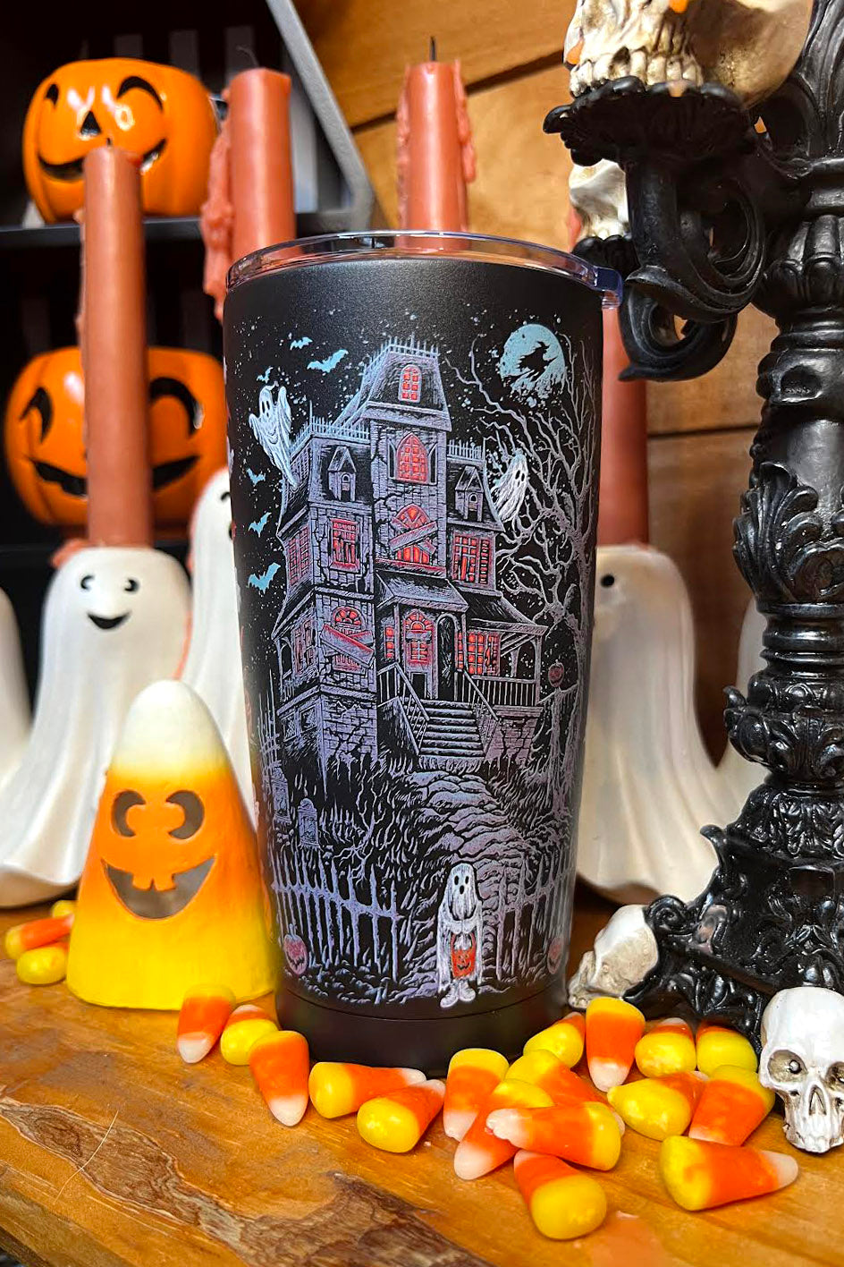 halloween haunted house mug