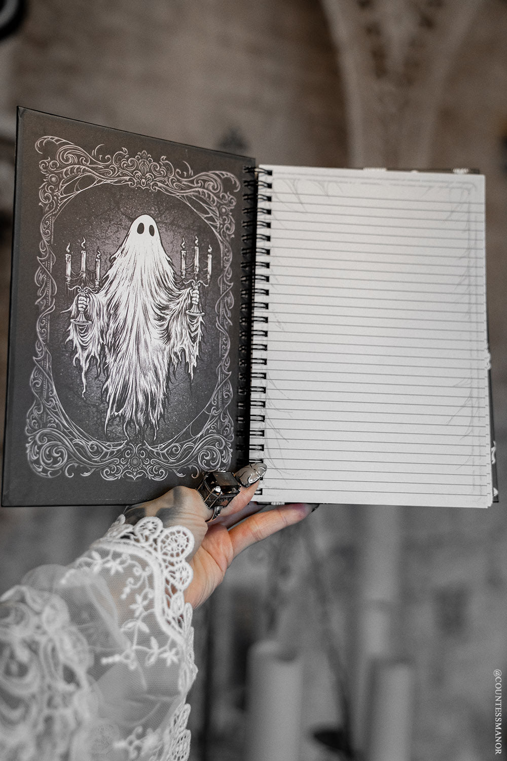 hardcover gothic ghost diary  with lined pages