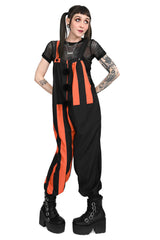 whimsigoth clowncore gothic halloween overalls