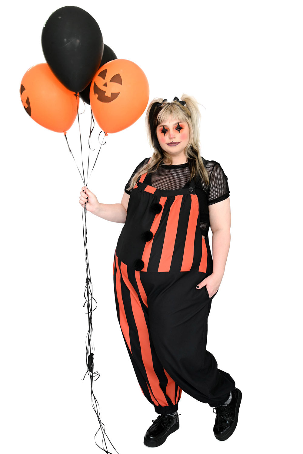 womens foxblood clowncore gothic halloween overalls