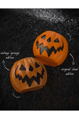 Orange Haunted Hallows Pumpkin Pail [Vintage Grunge Edition]