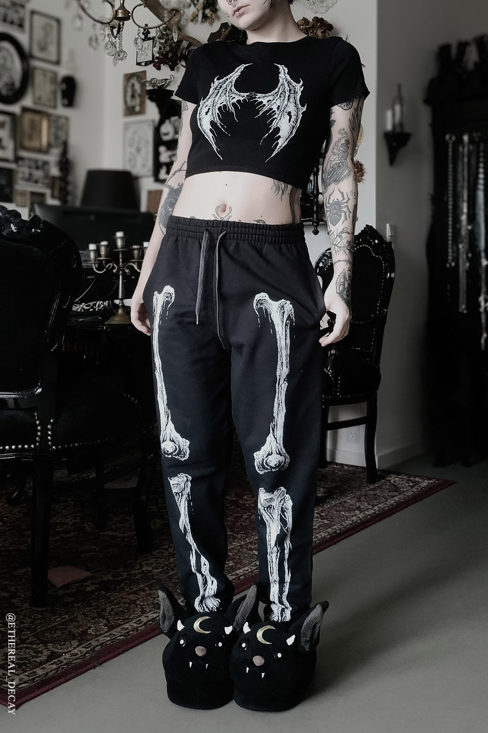 halloween skeleton leg pants