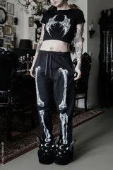 halloween skeleton leg pants