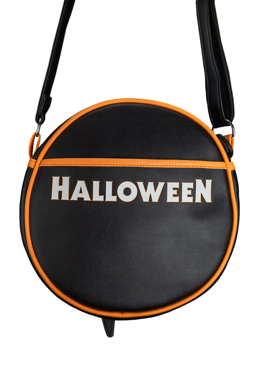 Black and orange Halloween bag with 'HALLOWEEN' text on a white background