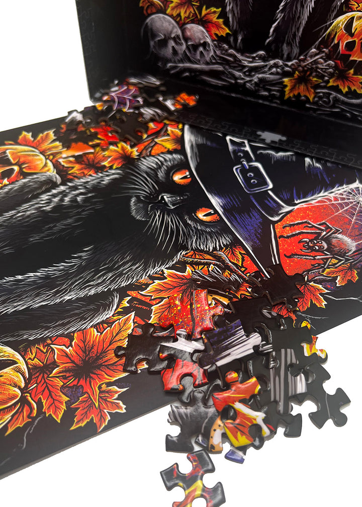 spooky cat puzzle for adults by vampirefreaks