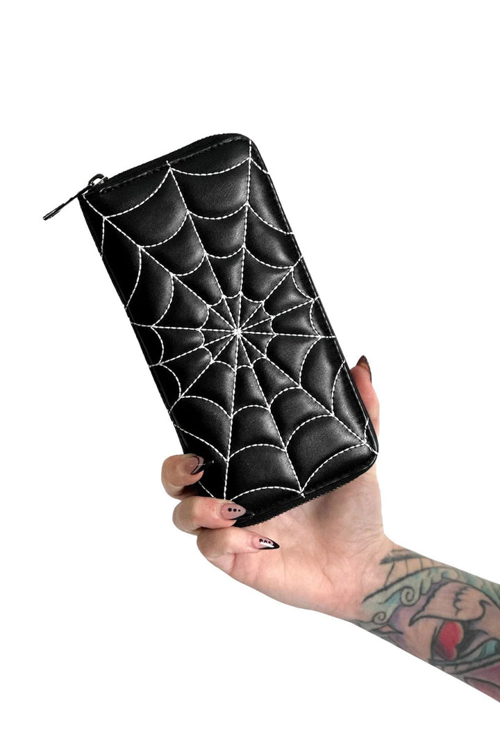 gothic halloween spiderweb wallet