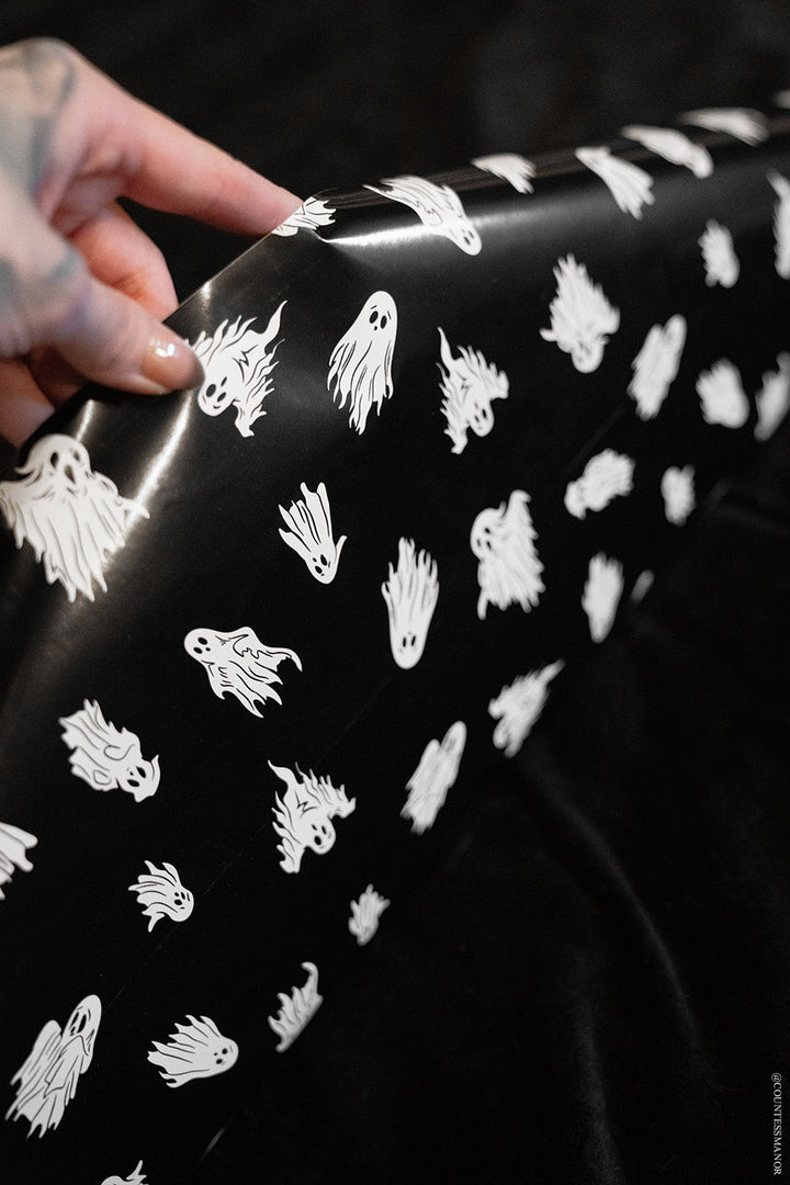 spooky cute ghost gift wrap