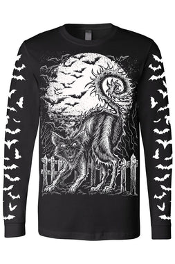 Halloween Cat T-shirt [BLACK/WHITE]