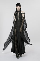 off shoulder long black dress