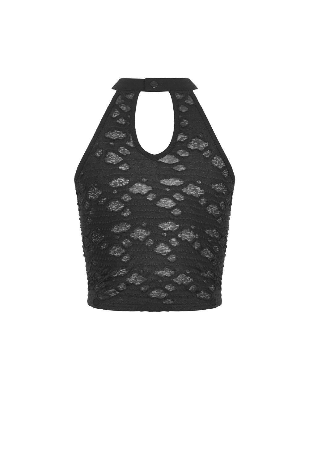 Dark in love Punk torn hole lace up top back view