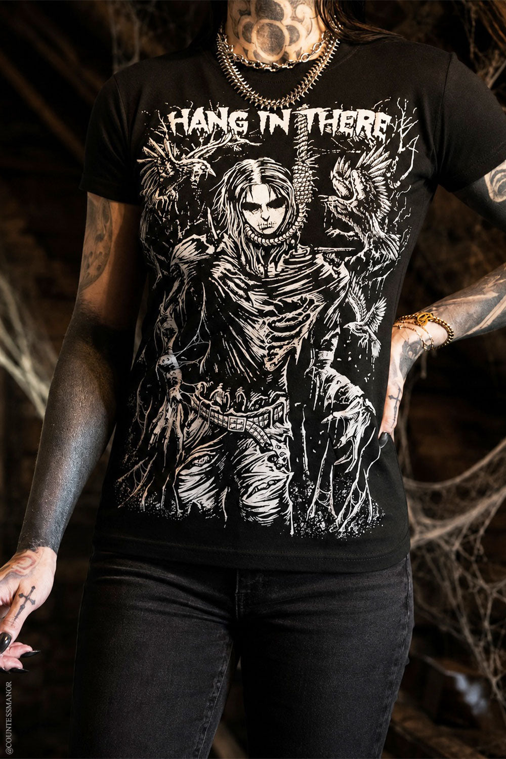 Creepy printed graphic tshirt for punks and goths