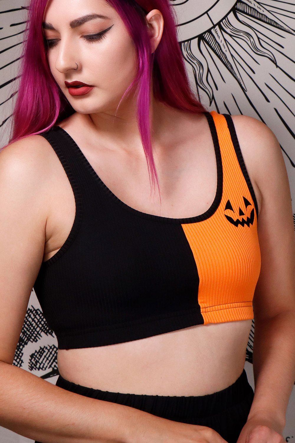 Happy Jack Split Bra - womens tops - VampireFreaks - Black Thorn