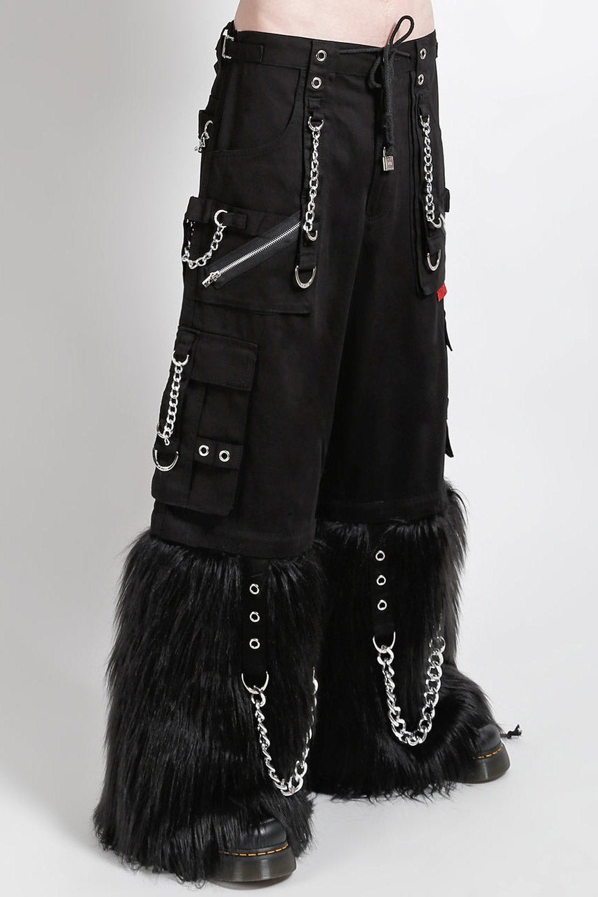raver baggy wide leg faux fur pants 