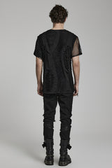 gothic mens shredded punk t-shirt