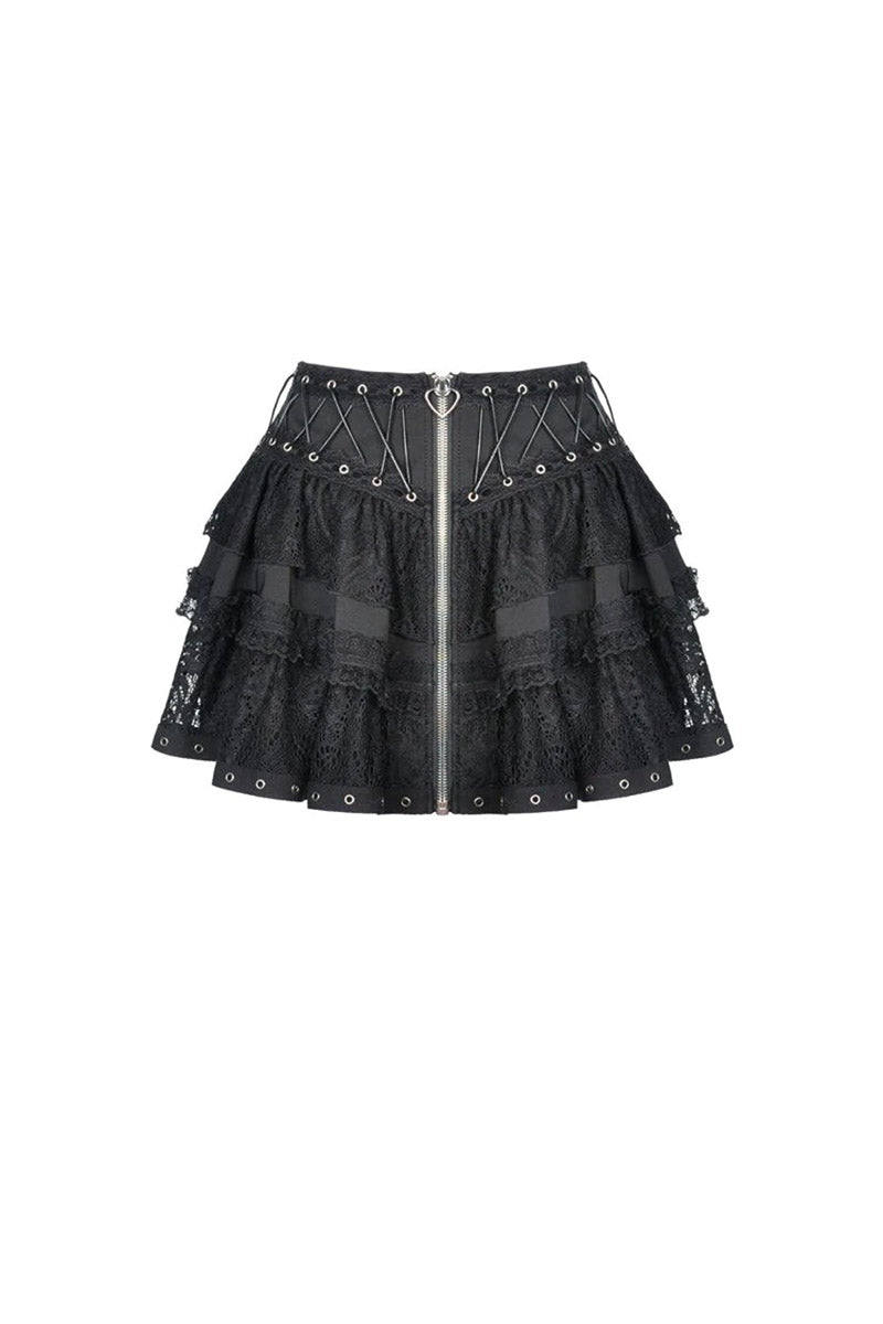 Harajuku Heart Ruffle Mini Skirt - skirts - VampireFreaks - Dark In Love