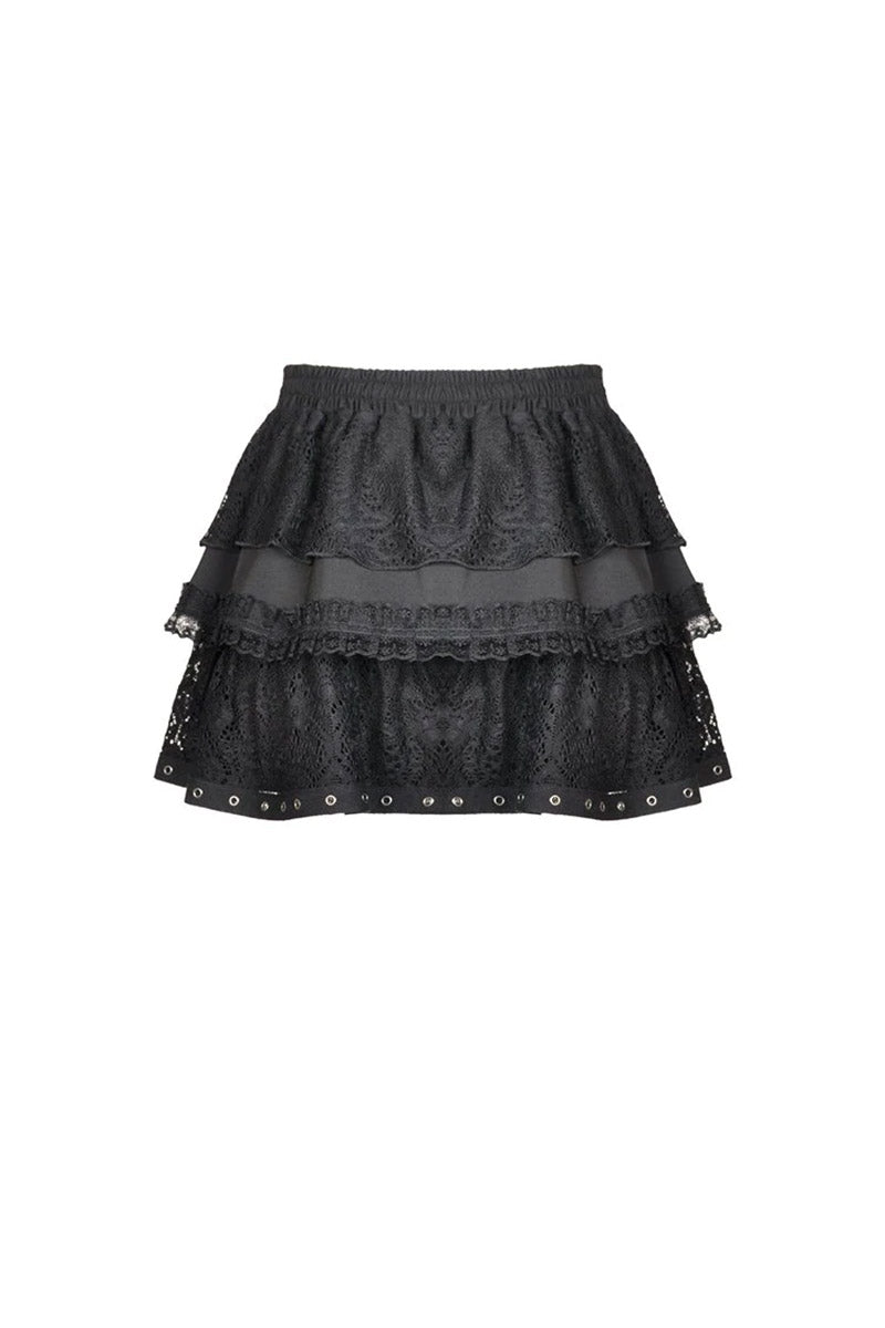 Harajuku Heart Ruffle Mini Skirt - skirts - VampireFreaks - Dark In Love