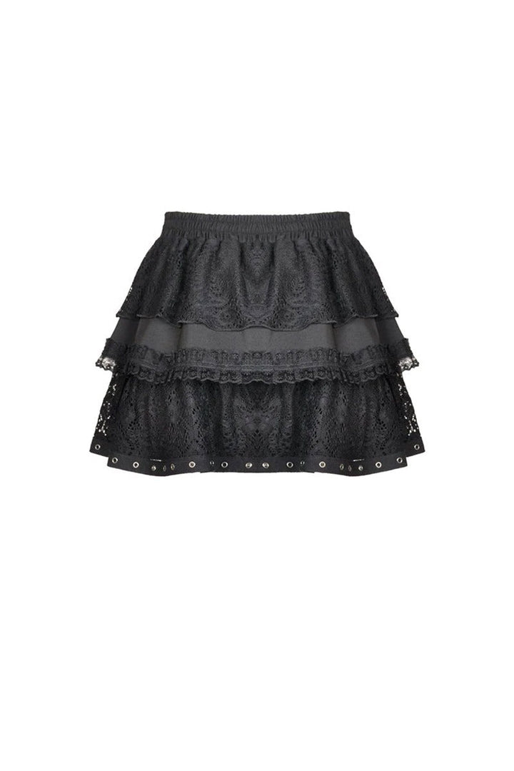 Harajuku Heart Ruffle Mini Skirt - skirts - VampireFreaks - Dark In Love