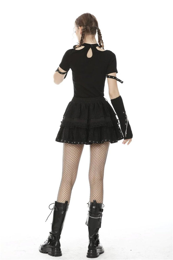 Harajuku Heart Ruffle Mini Skirt - skirts - VampireFreaks - Dark In Love