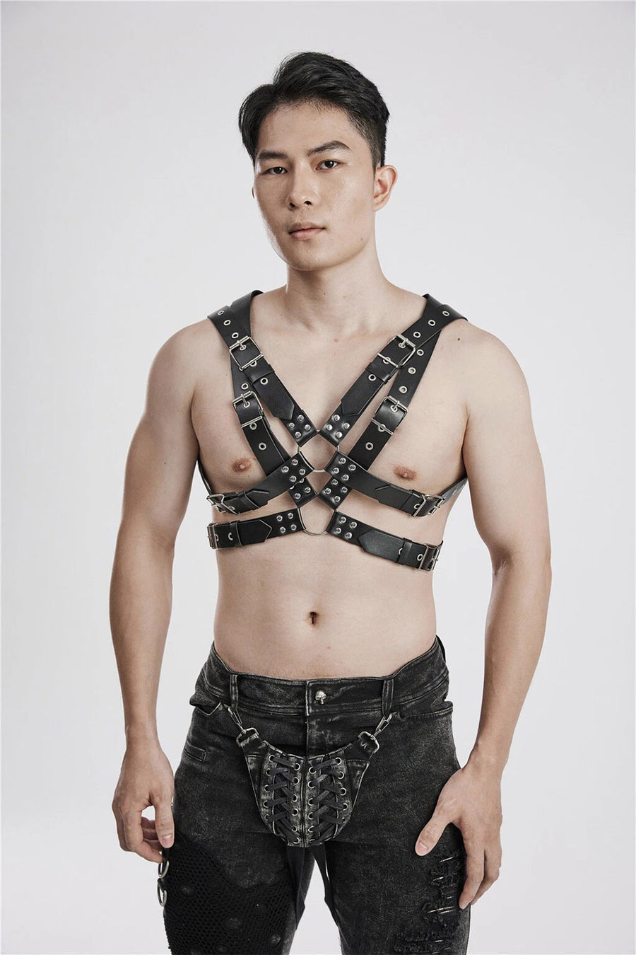 mens chest buckle harness